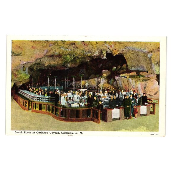 Lunch Room In Carlsbad Cavern NM Vintage Postcard C T American Art Jay Leck - Picture 1 of 2